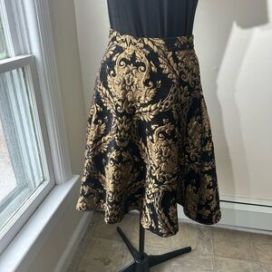 Chicwish Black & Gold Baroque A-Line Skirt